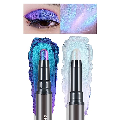 CHARMACY Multichrome 2 in 1 Cream Eyeshadow Stick, Waterproof Eye Brightener Highlighter Stick Makeup, High Pigmented, Smudge-Proof, Vegan & Cruelty-Free (#904)