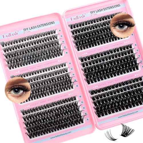 Eyelash Clusters 30D+40D+50D+60D+80D+100D Individual Lashes Extensions D Curl Wispy Lash Clusters 10-18mm Natural Fluffy Cluster Eyelash DIY Eyelash Extensions for Beginners