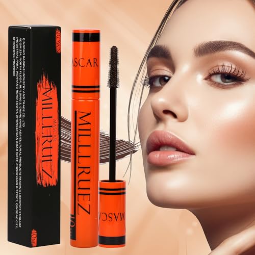 Brown Dramatic Mascara - Tapered Cone Brush, Smudge-Proof, 10ml