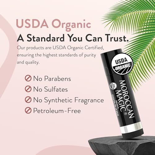 Moroccan Magic Organic Coconut Lip Balm 3-Pack | Argan Oil & Vitamin E