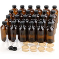 24 Pack 8 oz Amber Glass Bottles with Caps, Labels & Funnels