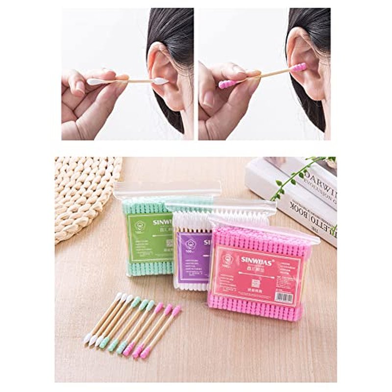 200 Pcs Colorful Double Tipped Cotton Swabs for Cleaning