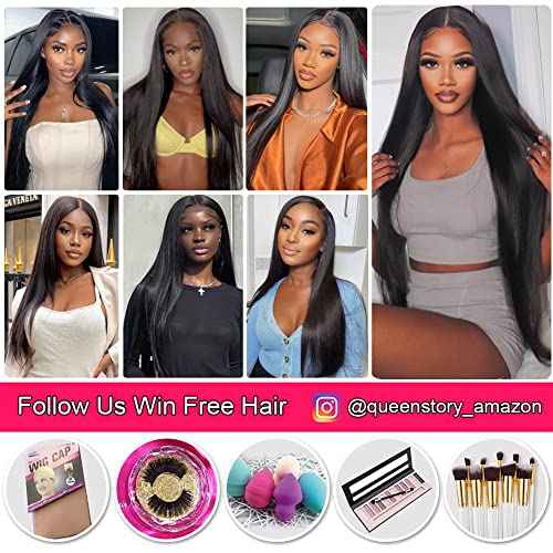 13x4 Lace Front Wigs Human Hair Pre Plucked with Baby Hair 180% Density Brazilian Straight Human Hair Wigs for Black Women 9A Glueless HD Lace Frontal Wigs (20inch, Natural Color)