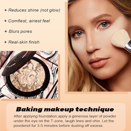 Baked Balance Illuminating Foundation, Oil Control Matte Perfection Face Powder - Medium | Buildable Sheer to Light Coverage | Flawless Satin Finish