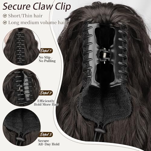 30" Wavy Claw Clip Ponytail Extension - Synthetic Hair
