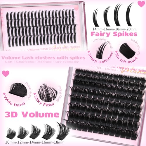 Kiromiro Fluffy Lash Clusters with Spikes 10-18mm Volume
