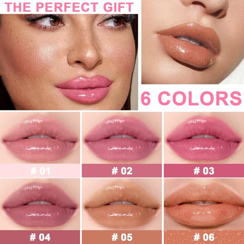Hydrating Lip Oil Set - 6 Pack Big Brush Lip Gloss