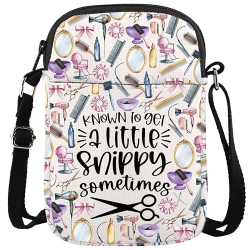 WCGXKO Cosmetologist Gift Organizer Hair Stylist Zipper Crossbody Bag Hairdresser Gifts For Women Hairstylist Messenger Bag