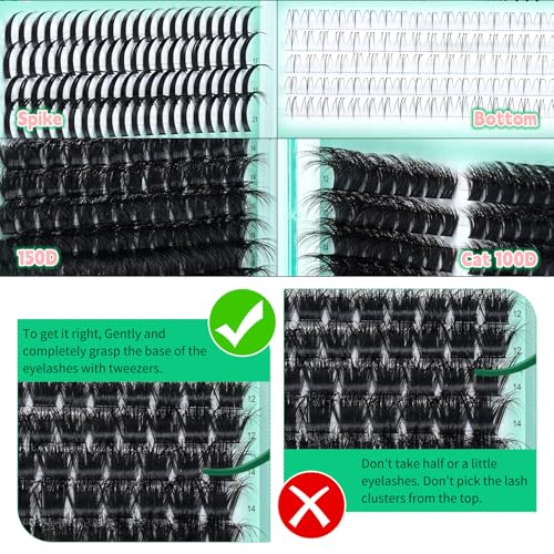 Lash Clusters Kit DIY Eyelash Extensions 12-20mm with Bond & Tweezers