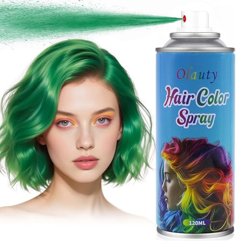 Minfei Green Temporary Hair Color Spray for Kids & Adults - Washable & Non-Sticky (120ML)