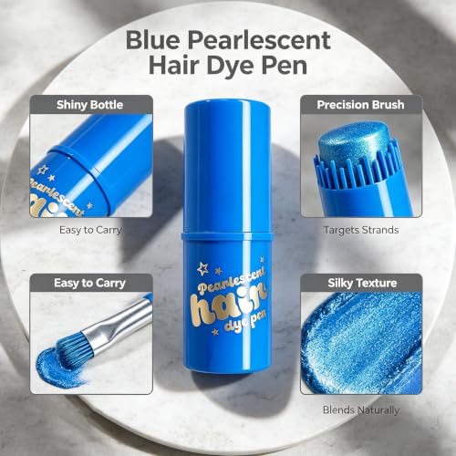 Temporary Hair Color Wax Stick - Shimmer Blue Hair Chalk