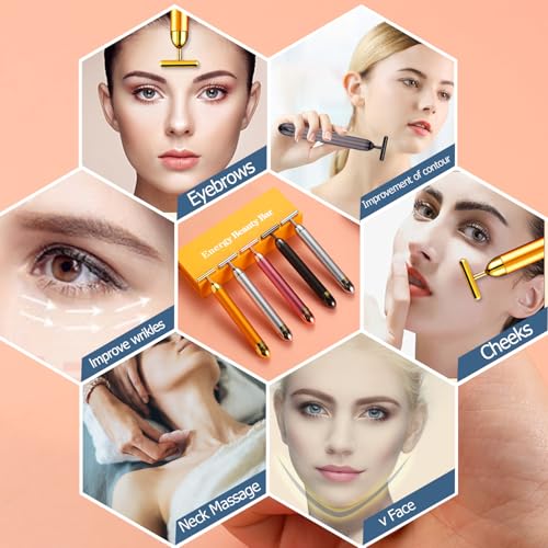 24K Gold Facial Massager T-Shape Tool for Face & Neck