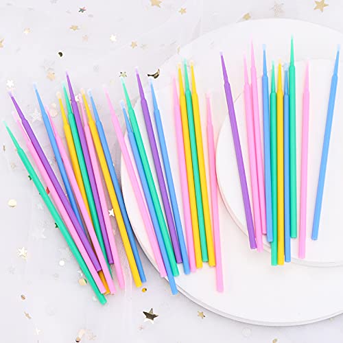 500 Pcs Micro Applicator Brush Set - 5 Colors Bendable Disposable Eyelash & Makeup Wands