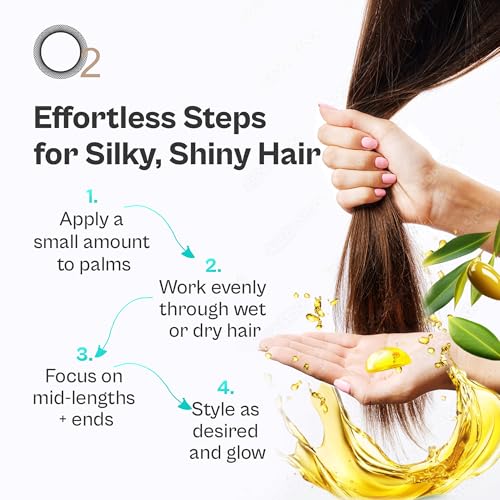 O2 Liquid Gold Argan Oil Treatment for Hair - Lightweight Nourishing Formula