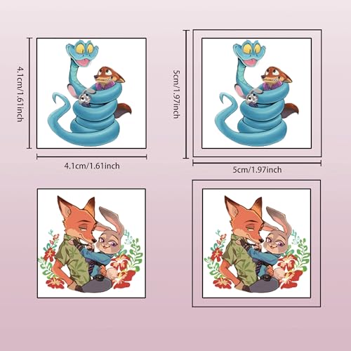 20 Pack Zootopia Temporary Tattoos for Kids & Teens Birthday Party Favors