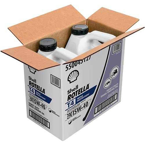 Shell Rotella T4 Triple Protection 15W-40 Diesel Engine Oil, 2.5 Gallon (Case of 2)