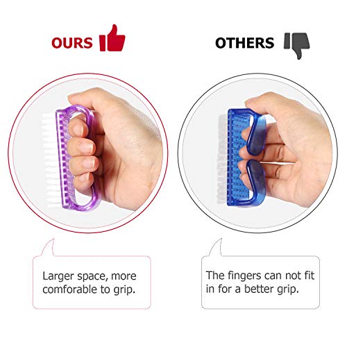 Larbois Nail Brush 4-Pack with Ergonomic Handle for Nails & Toes