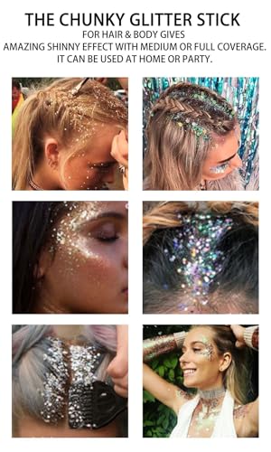 Holographic Glitter Stick for Face & Body – Festival Rave Makeup
