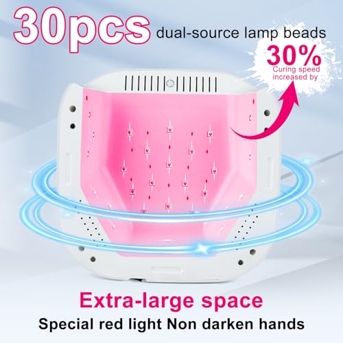 MEKK Cordless 54W UV LED Nail Lamp with Gentle Red Light