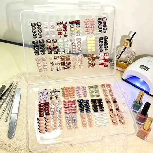 Press On Nail Storage Box - 60 Pieces with Double Sided Tape