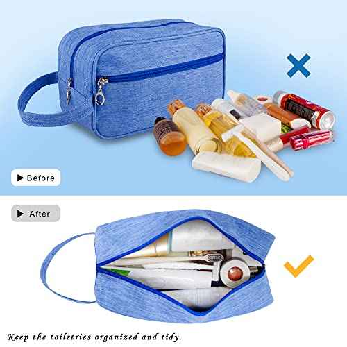 Toiletry Bag, Large Capacity Travel Bag for Toiletries, Waterproof Oxford Fabric Toiletry Organizer for Travel, Business Trips and Daily Use, Travel Essentials for Men or Women (Light Blue)