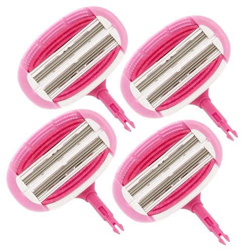 Aveline Smooth Razor Blade Refill 6-Blade Cartridges for Close Shave without Tugging, Pulling, Redness, or Razor Burns - for Sensistive Skin (4 Refills)