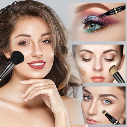 Voxora 4 in 1 Travel Makeup Brush Set - Powder, Foundation, Eyeshadow