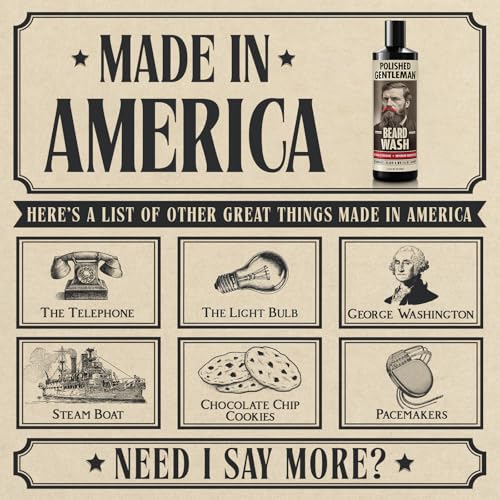 Polished Gentleman Refreshing Beard Shampoo and Face Wash with Peppermint Tea Tree and Argan Oil - for Thicker and Softer Beard (16 oz)