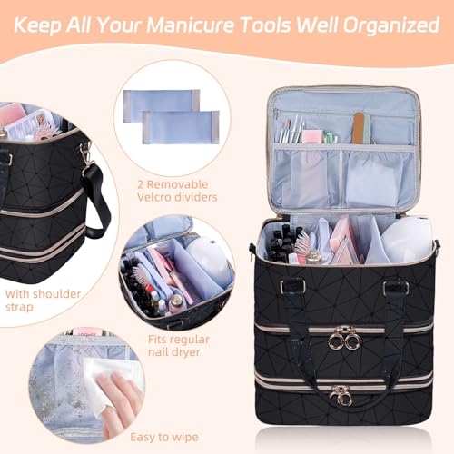 Nail Polish Organizer Case - Holds 84 Bottles, 3-Layer Storage