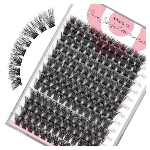 Lash Clusters 168Pcs Volume Cluster Lahes D Curl Eyelash Clusters,Winkgiggle Lash Clusters 10-16mm DIY Eyelash Extensions Natural Look Wispy Lashes,Reusable Thin Bland Individual Lashes (56D)