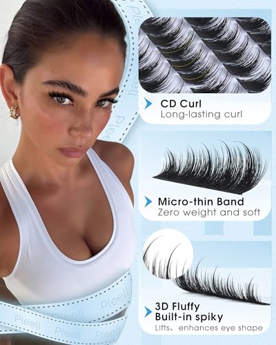 Fluffy Manga Lash Clusters - Wispy D-Curl Eyelash Extensions 10-18mm