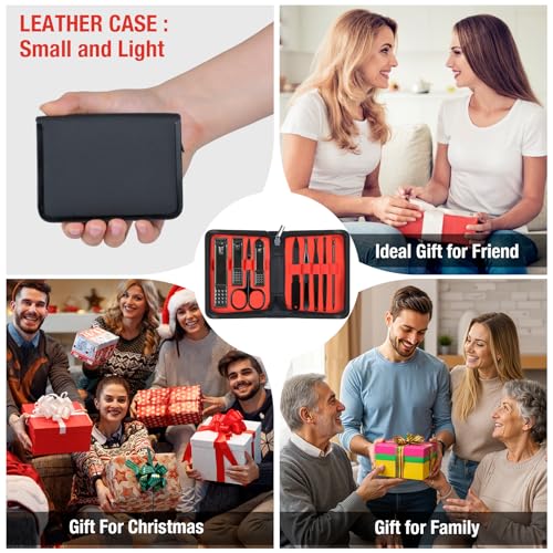 9-Piece Manicure and Pedicure Set with Travel Case for Nail Care