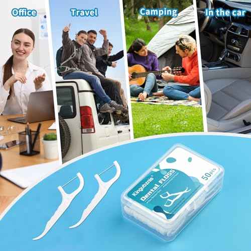 600 Count Dental Floss Picks ? Non-Slip Grip Handle,Non-Breakable Tooth Picks Flossers ? Equipped with 12 Portable Boxes,Family Bundle