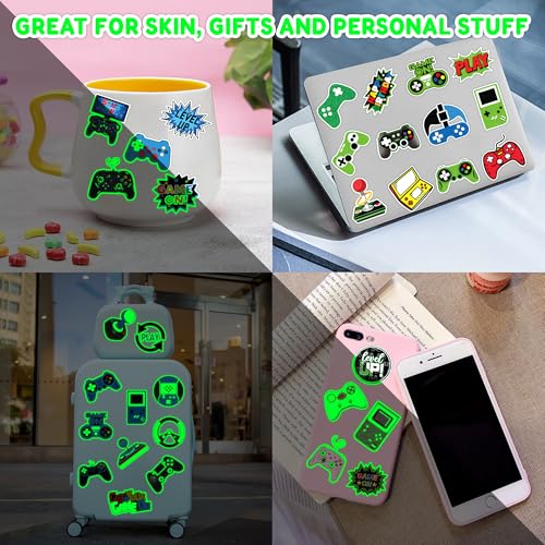 96 Pcs Glow in the Dark Video Game Temporary Tattoos for Kids