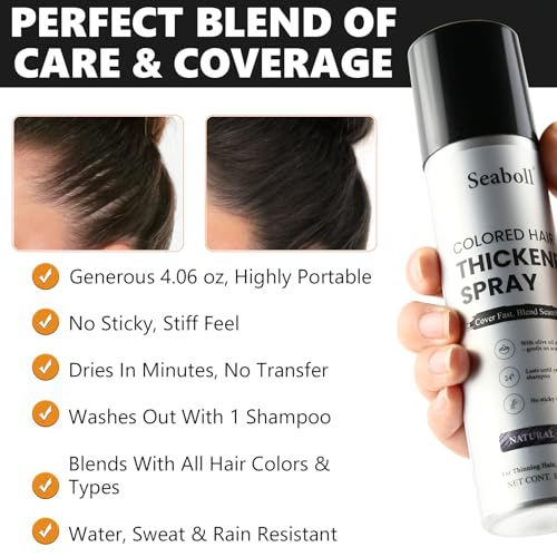 Seaboll Root Touch Up Hair Color Spray Dark Brown 4oz - Natural Gray Coverage