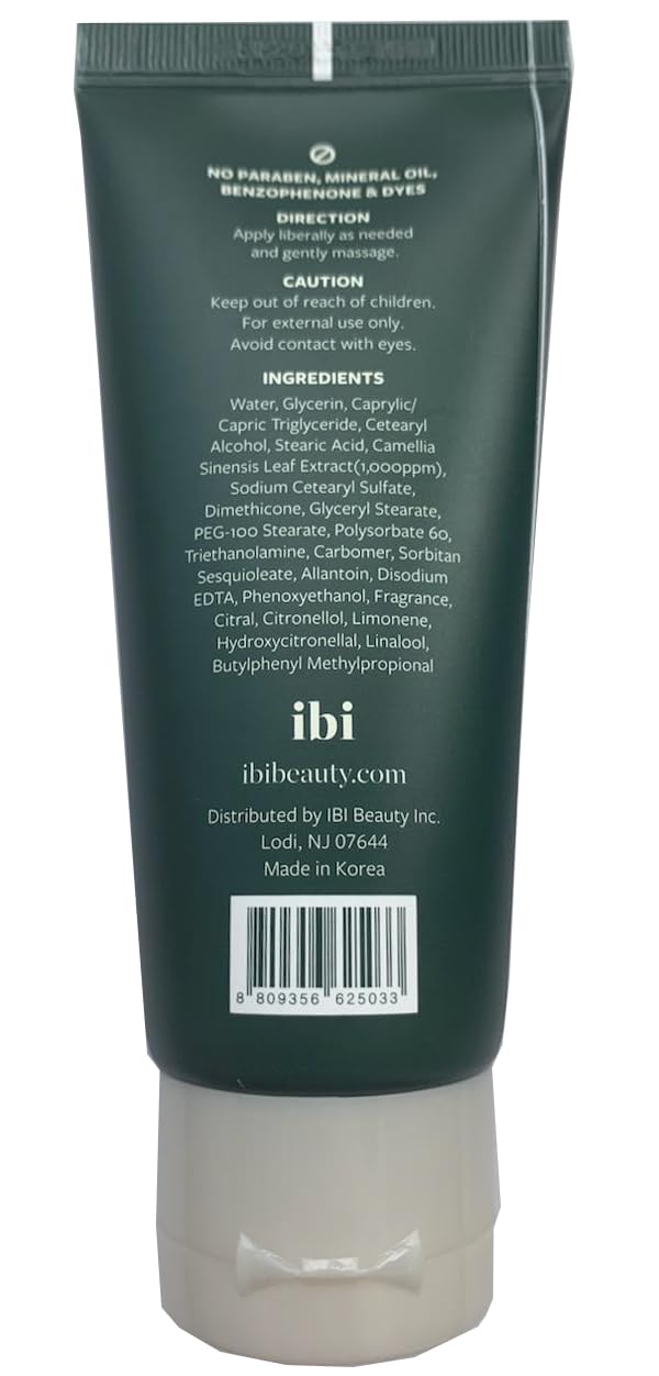 IBI Ultra Hydrating Moisturizing Hand Cream For Dry & Senstive Skin, Green Tea 2.02 Ounce Tube (60ml 1 Pc)