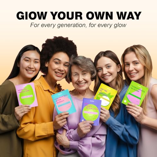ZealSea Clean Beauty Face Masks Skincare, Minimalism 15 Ingredients Sheet Mask, Dopamine Color Design Facial Mask, Sleepover & Slumber Spa Party Supplies, Women Teen Girl Gifts Trendy Stuff, 21 Pack