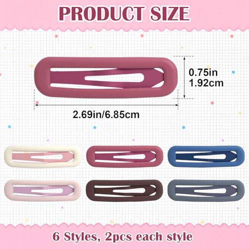 12 Pcs Matte Metal Hair Clips Set for Women - No Slip Barrettes
