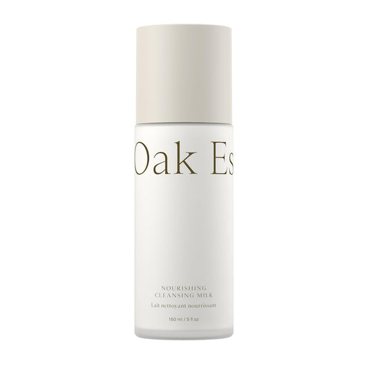 Oak Essentials Nourishing Cleansing Milk | Gentle Makeup Remover Face Wash with Oat Amino Acids, Rice Bran & Rosemary Extract, 5 Oz