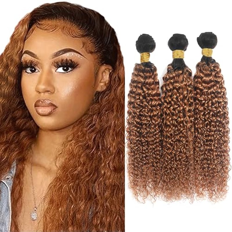 T1B30 Curly Wave Human Hair Bundles 18-22 Inch