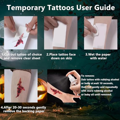275Pcs 45sheets Fake Scars Tattoos - Temporary for Halloween 3D Wound Blood Cuts Tattoos Temporary Realistic Stitch Zombie Face Stickers Makeup Make Up for Adults Cosplay Masquerade Prank Party