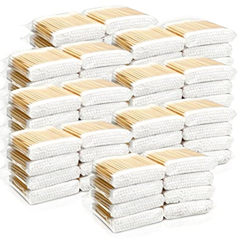 10000 Pc Cotton Swabs with Wooden Sticks Bulk Ear Buds