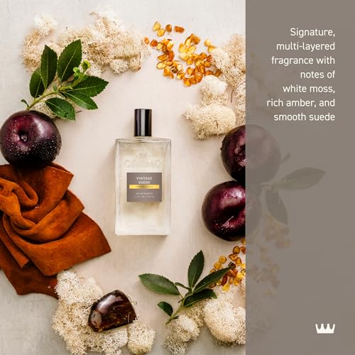 Cremo Vintage Suede Men's Cologne Spray - Long-Lasting Fragrance with White Moss & Amber - 3.4 Fl Oz