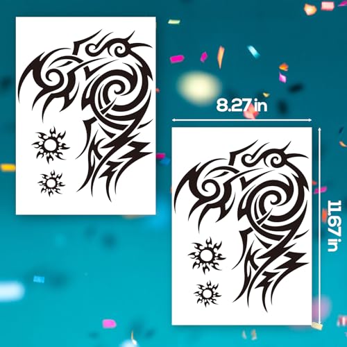 Large Totem Temporary Tattoos - 2 Sheets Waterproof