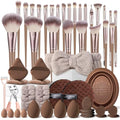 HGHDBT 53Pcs Brown Makeup Brushes Set Professional Makeup Kit Multi-functional Makeup Tool Set with Facial Makeup Accessories, Foundation Makeup Brush Kit Eye and Face Make up Brushes & Tools