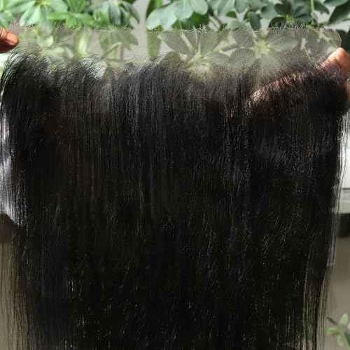 BEEOS Yaki Straight 13x6 SKINLIKE Real HD Lace Frontal, Pre-Plucked Bleached Knots 0.10mm Ultra-thin Invisible HD Lace Human Hair Frontal 14 Inch