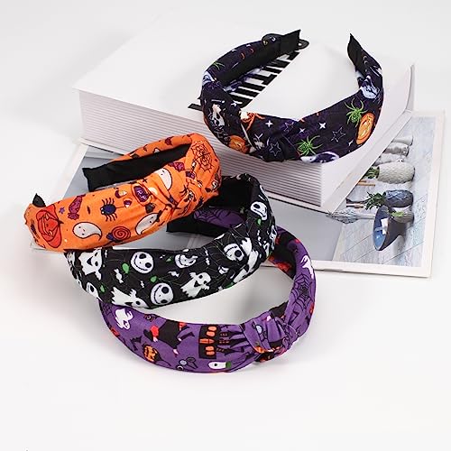 Twinfree 4pcs Halloween Headbands Skull Pumpkin Headwear Festival Hair Decoration Halloween Cosplay Party