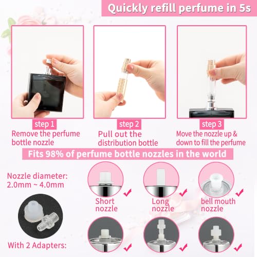 ANTOKX Gold 5ML Refillable Perfume Bottle Travel Atomizer - Leakproof, Fine Mist