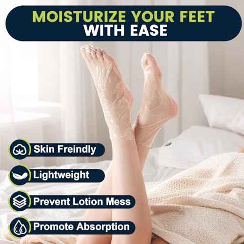 200PCS Plastic Foot Covers for Feet, Leak-Proof Plastic Foot Masks for Moisturizing Feet, Pedicure & Foot Care, 200 Stickers for Snug Closure Included (Fits up to USA 9)