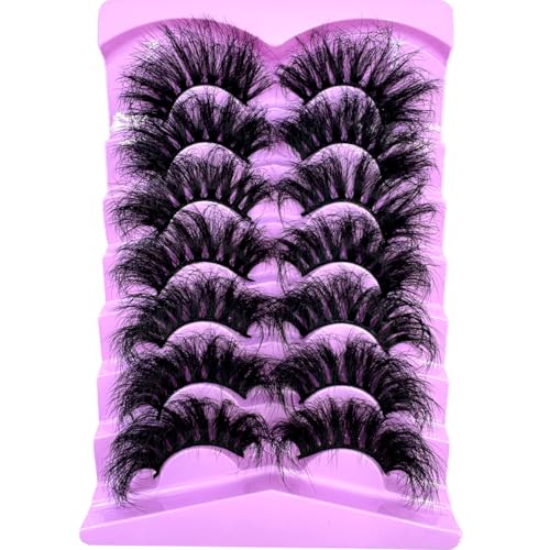 25mm Fluffy Faux Mink False Eyelashes - Dramatic Cat Eye